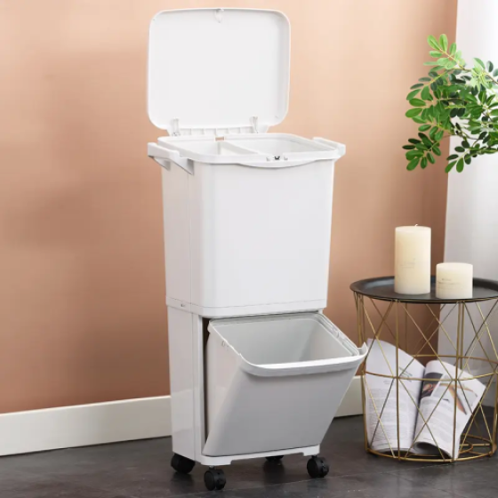 家庭用ゴミ箱分類：キッチン二層式ゴミ箱